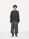 Asymmetric Sleeve Crewneck – Graphite