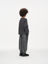 Asymmetric Sleeve Crewneck – Graphite