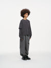 Asymmetric Sleeve Crewneck – Graphite