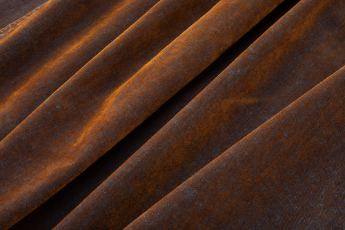 Rust Oil Slick Iridescent Wide Leg Denim Pants with Sash Belt