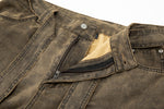 Kota Light Denim Sash Belt Pants – Subtle Washed Brown Camo