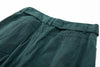 Waxed Wide Leg Pants - Jade Green, Light Wax