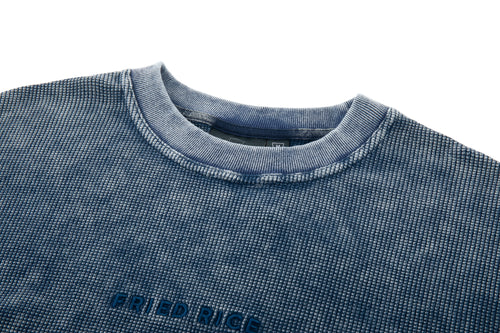 Embroidered Waffle Tee - Indigo