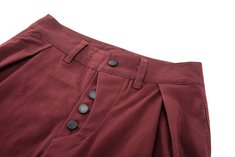 Sashiko Wide Leg - Oxblood