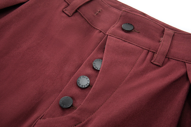 Sashiko Wide Leg - Oxblood