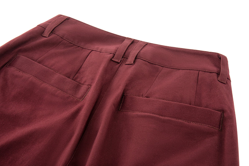 Sashiko Wide Leg - Oxblood