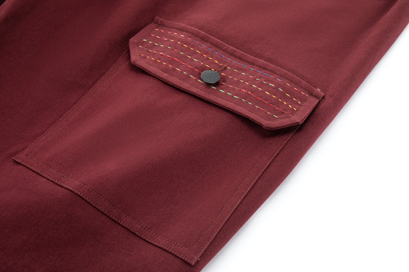 Sashiko Wide Leg - Oxblood
