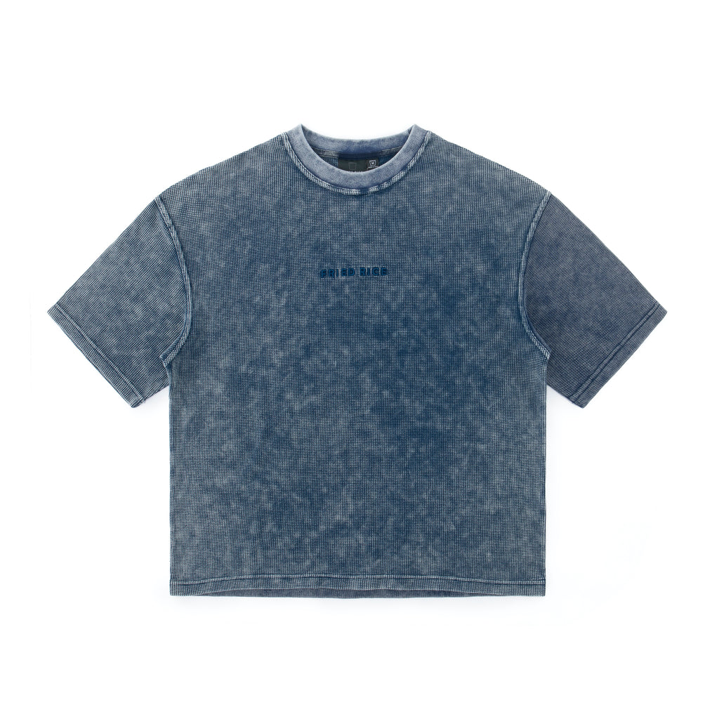 Embroidered Waffle Tee - Indigo