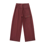 Sashiko Wide Leg - Oxblood