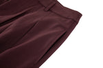 Contour Pleated Trousers – Oxblood, Relaxed Fit