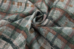 Abstract Paint Brush Plaid Button Up – Short Sleeve, Earth Tones