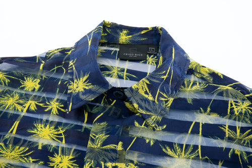 Tropicana Sheer Cropped Button Up