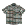 Abstract Paint Brush Plaid Button Up – Short Sleeve, Earth Tones