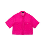 Candy Wrap Sheer Cropped Button Up