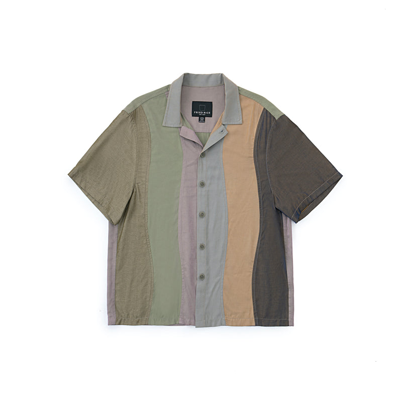 Wave Panel Short Sleeve Shirt – Earth Tone Mix