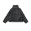 Black and white plaid jacket on a white background
