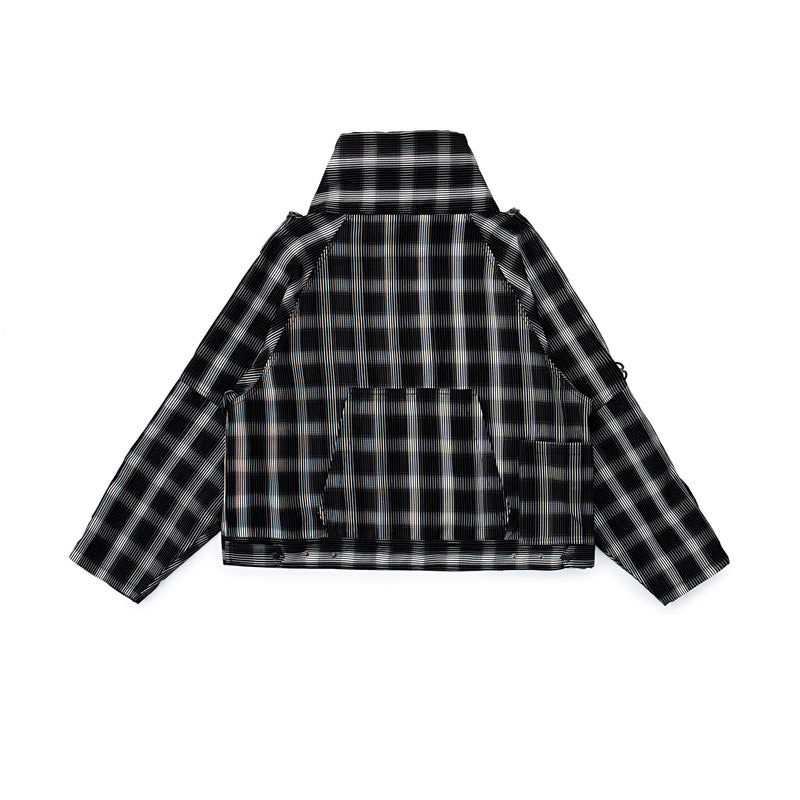 Black and white plaid jacket on a white background