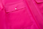 Candy Wrap Sheer Cropped Button Up