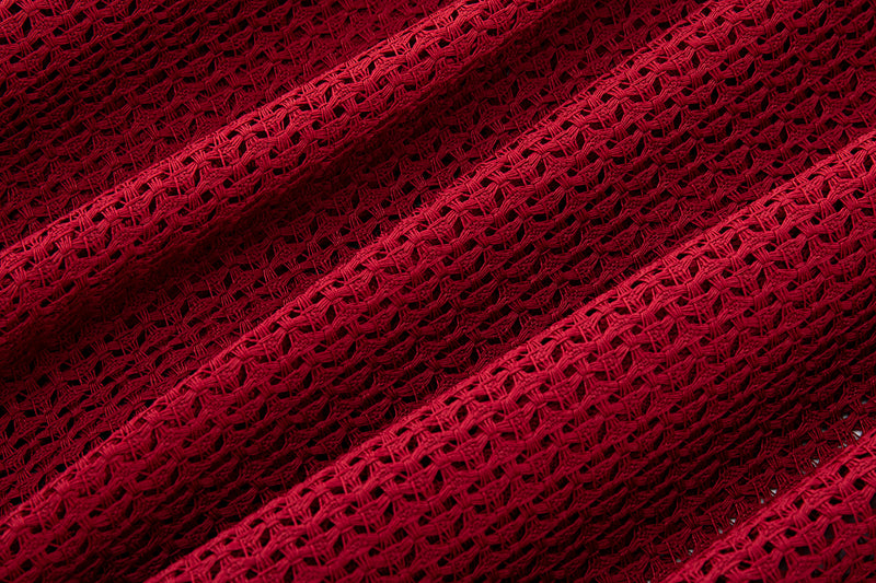 Deep Currant Open Weave Mesh Shirt