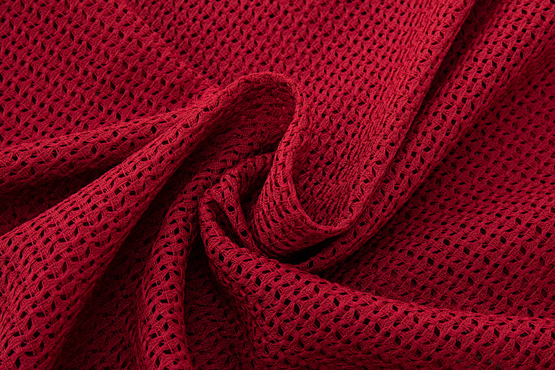 Deep Currant Open Weave Mesh Shirt