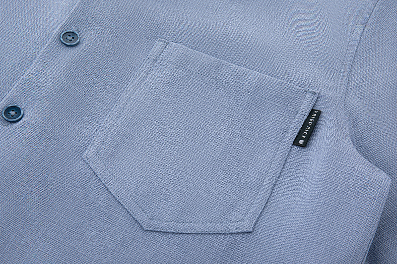 Slate Blue Short Sleeve Shirt – Textured, Relaxed Fit