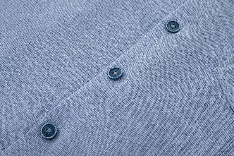 Slate Blue Short Sleeve Shirt – Textured, Relaxed Fit