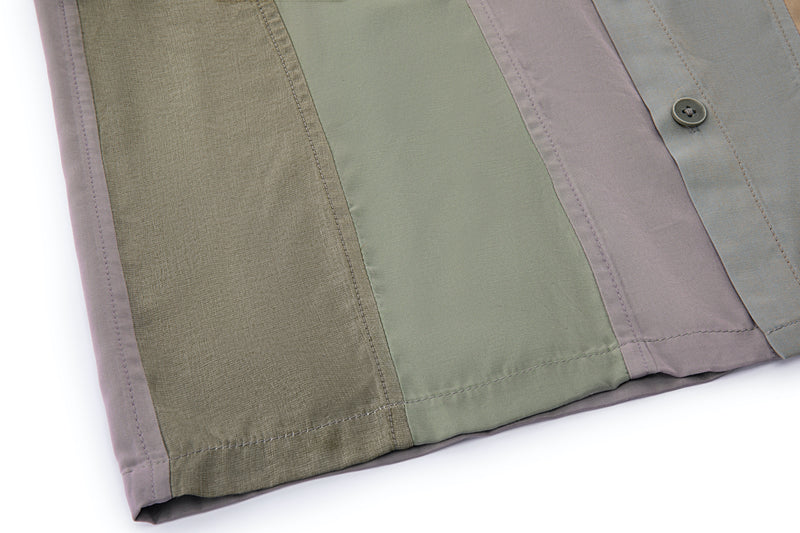 Wave Panel Short Sleeve Shirt – Earth Tone Mix