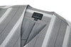 Cropped V-Neck Jacket – Striped Monochrome Twill