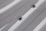 Cropped V-Neck Jacket – Striped Monochrome Twill