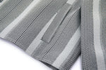 Cropped V-Neck Jacket – Striped Monochrome Twill