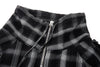 Distorted Plaid Half-Zip Pullover – Black & White, Boxy Fit