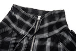 Distorted Plaid Half-Zip Pullover – Black & White, Boxy Fit
