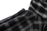Distorted Plaid Half-Zip Pullover – Black & White, Boxy Fit