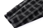 Distorted Plaid Half-Zip Pullover – Black & White, Boxy Fit