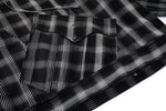 Distorted Plaid Half-Zip Pullover – Black & White, Boxy Fit