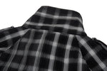 Distorted Plaid Half-Zip Pullover – Black & White, Boxy Fit