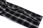 Distorted Plaid Half-Zip Pullover – Black & White, Boxy Fit