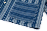 Striped Patch Workman Shirt – Indigo Contrasting Patterns