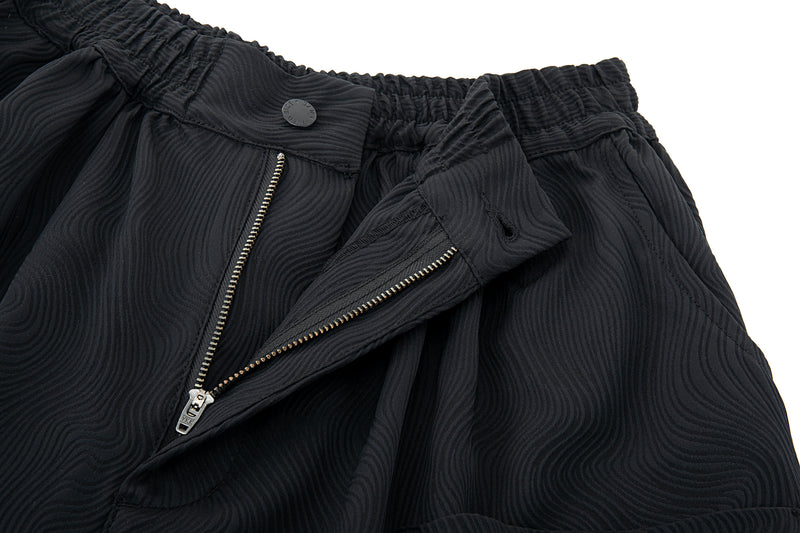 Wide Leg Yemi Pants - Topographical Black