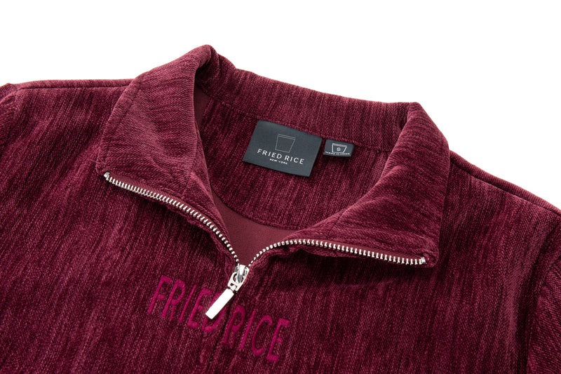 Velour Tracksuit Top – Deep Rouge