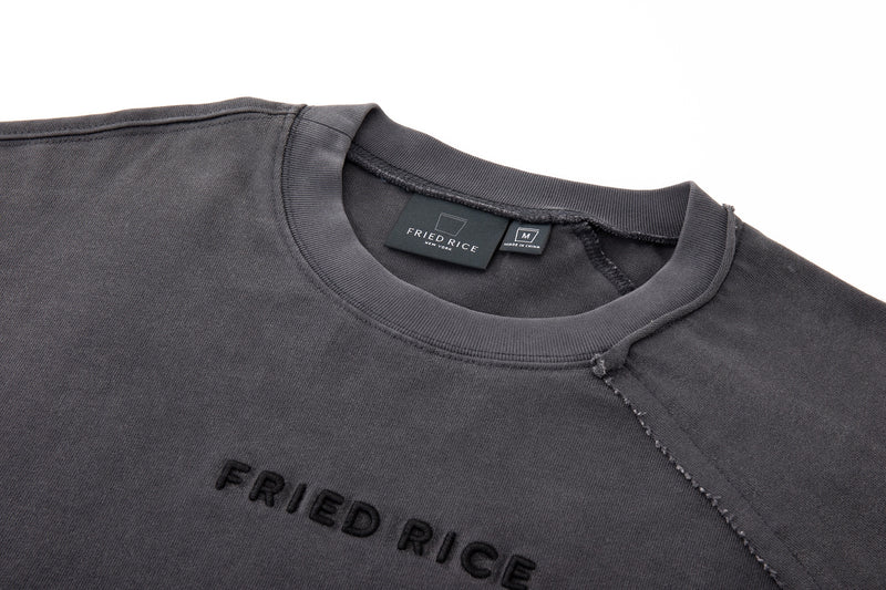 Asymmetric Sleeve Crewneck – Graphite