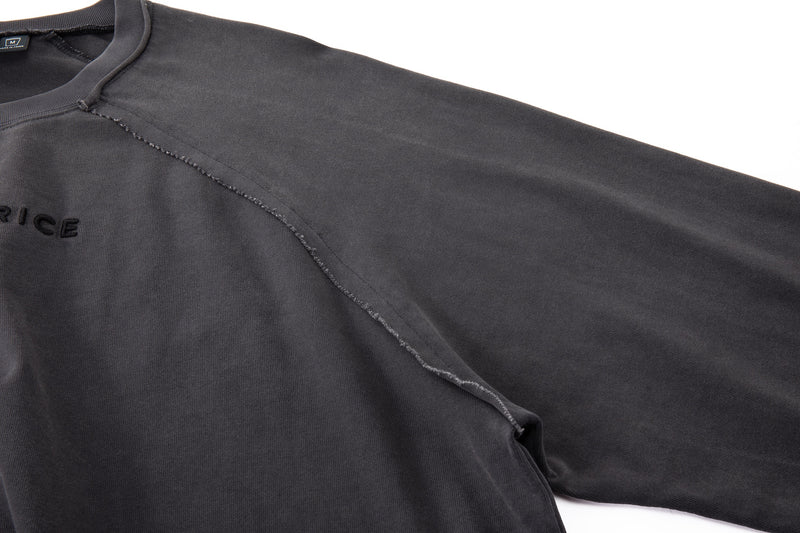 Asymmetric Sleeve Crewneck – Graphite