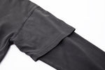 Asymmetric Sleeve Crewneck – Graphite