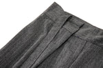 Noa Wrap-Front Pleated Pants – Wrap Around Sash Belt, Grey Pinstripe