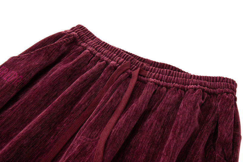 Velour Tracksuit Pants – Deep Rouge