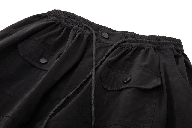 Yemi Cargo Pants – Extra Wide Leg, Multi-Pocket, Midnight