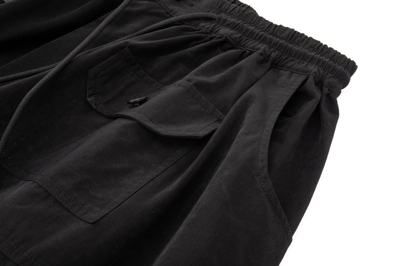 Yemi Cargo Pants – Extra Wide Leg, Multi-Pocket, Midnight