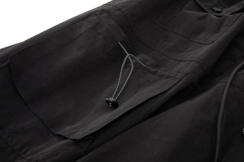 Yemi Cargo Pants – Extra Wide Leg, Multi-Pocket, Midnight
