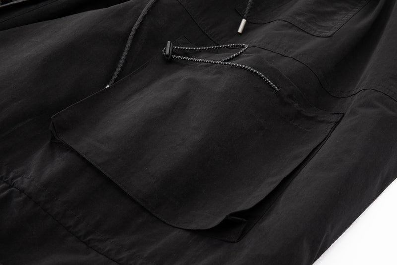 Yemi Cargo Pants – Extra Wide Leg, Multi-Pocket, Midnight