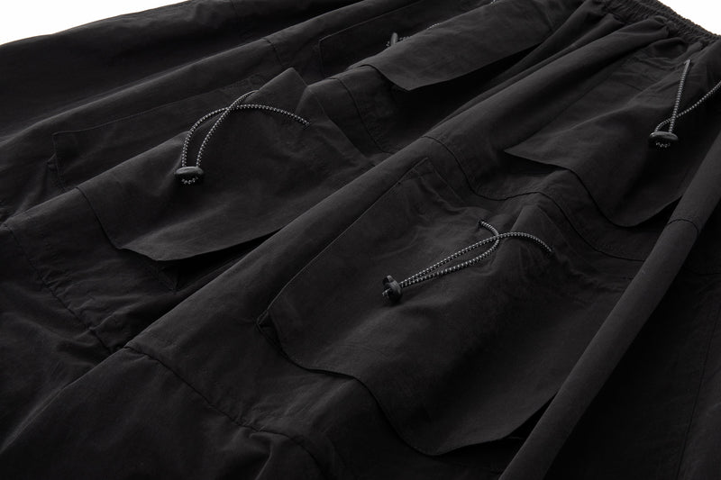 Yemi Cargo Pants – Extra Wide Leg, Multi-Pocket, Midnight